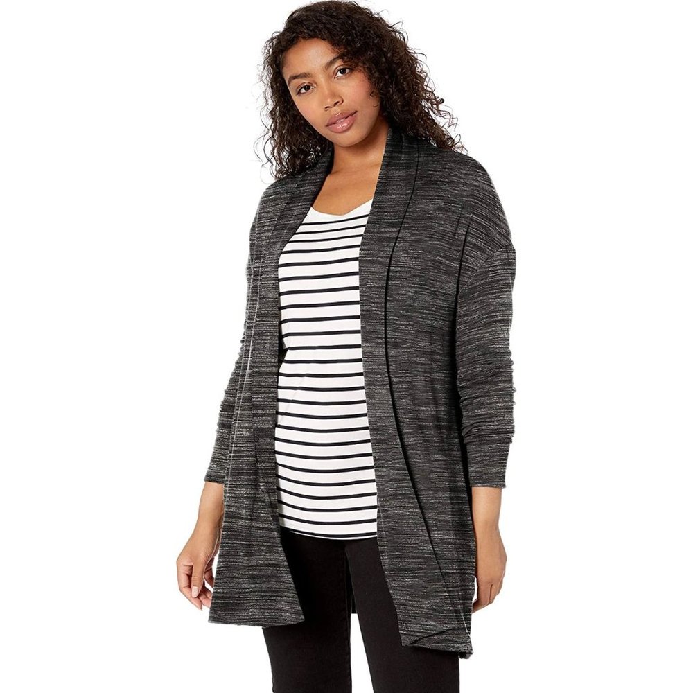 Daily Ritual Grey Space Dye Oversize Open Cardigan - Picture 9 of 9